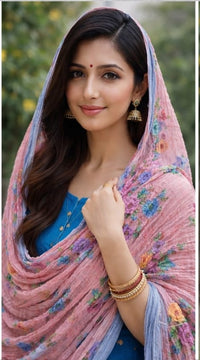 FLORAL PRINT CHIFFON DUPATTA