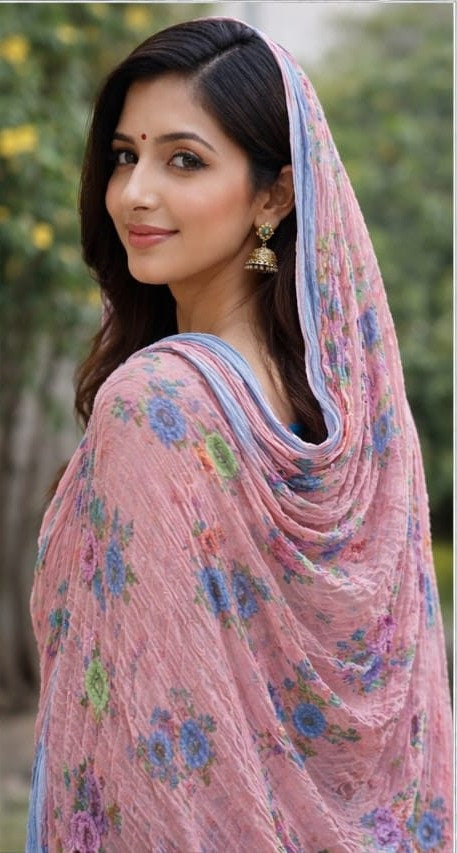 FLORAL PRINT CHIFFON DUPATTA