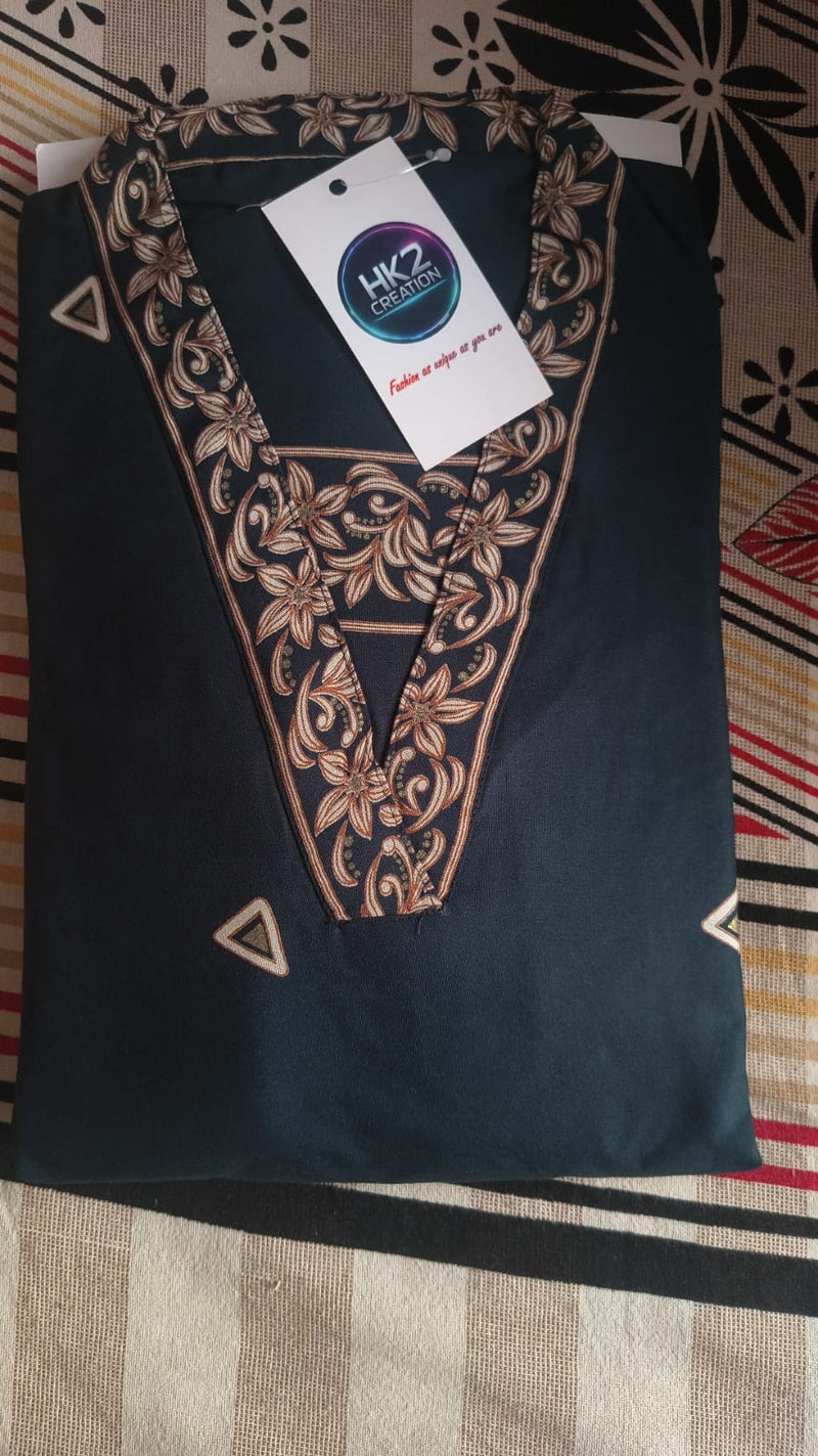 BLACK FLORAL PRINTED STRAIGHT KURTA SET