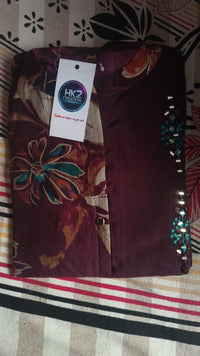 PURPLE FLORAL PRINTED KURTA SET`