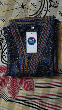 NAVY BLUE PRINTED KURTA SET