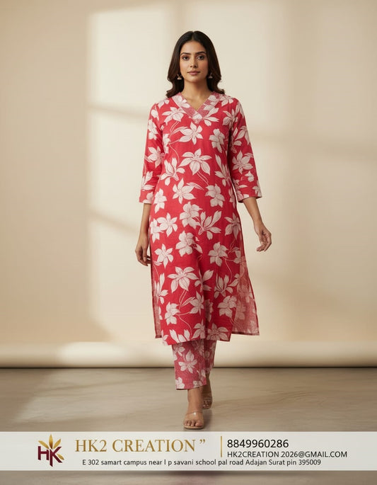PINK FLORAL PRINTED