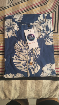 BLUE AND WHITE FLORAL PRINTED