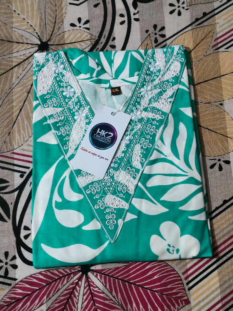 GREEN FLORAL KAFTAN KUTI