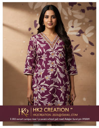 V-NECK COTTON KURTI