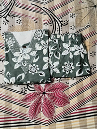 GREENISH GREY FLORAL PRINTED