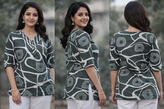 PRINTED COTTON STRAIGHT KURTI