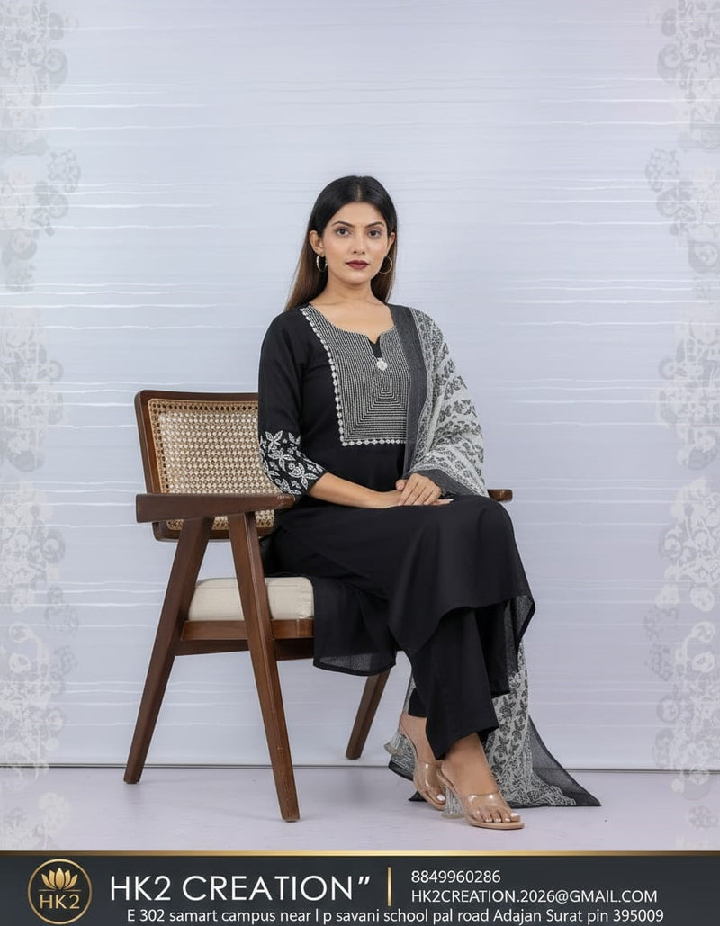 EMBROIDERED YOKE AND MATCHING DUPATTA