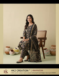 BLACK COTTON FLORAL PRINT