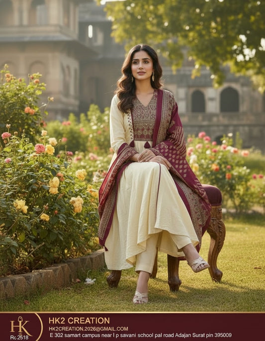 STRAIGHT KURTA PANT SET WITH DUPATTA