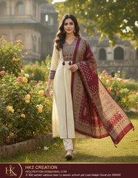 STRAIGHT KURTA PANT SET WITH DUPATTA