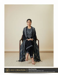 BLACK ETHNIC SUIT SET