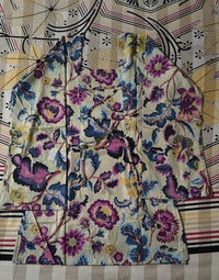FLORAL PRINTED SQUARE NECK COTTON KURTI
