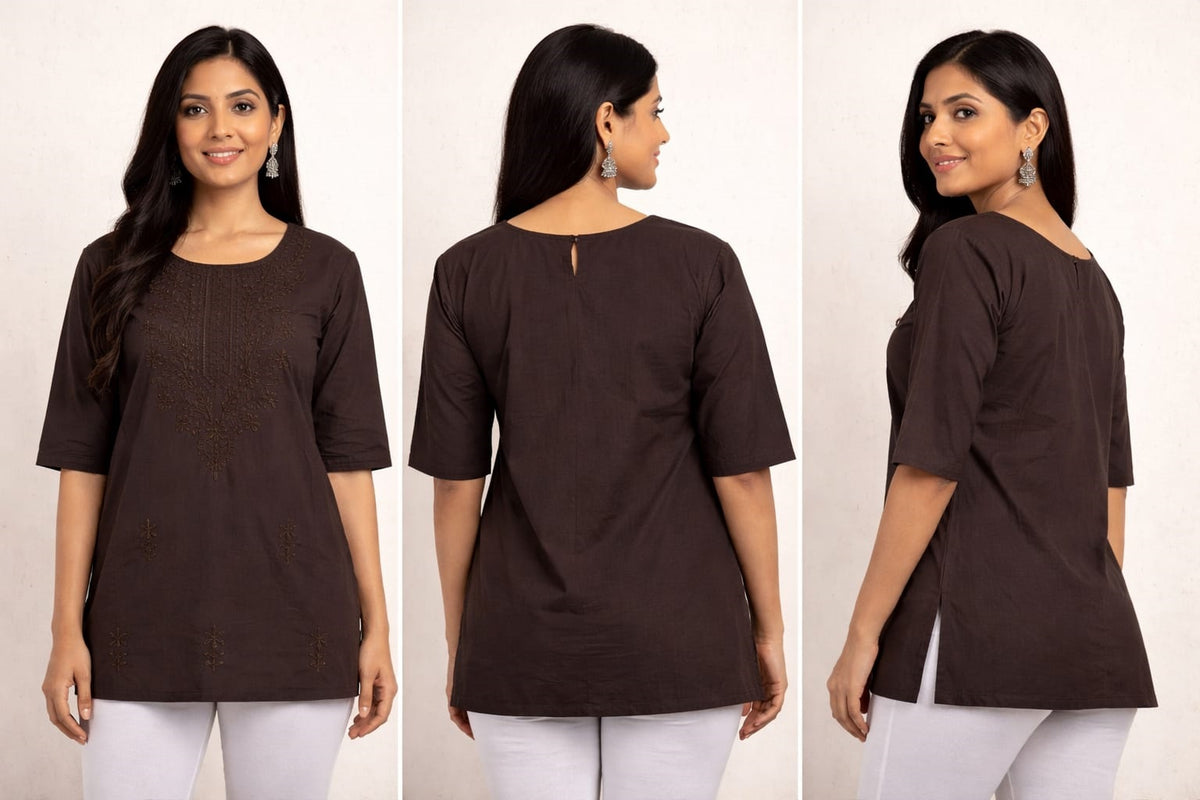 BLACK STRIPED CASUAL KURTI