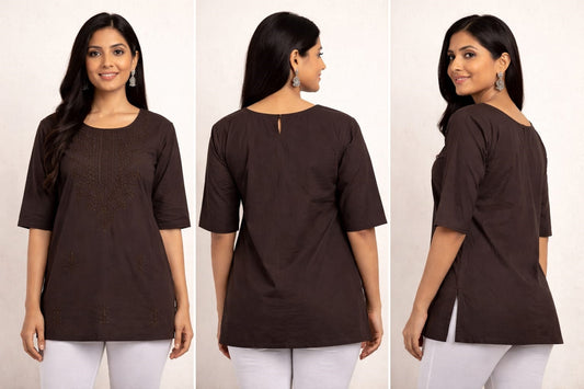 BLACK STRIPED CASUAL KURTI