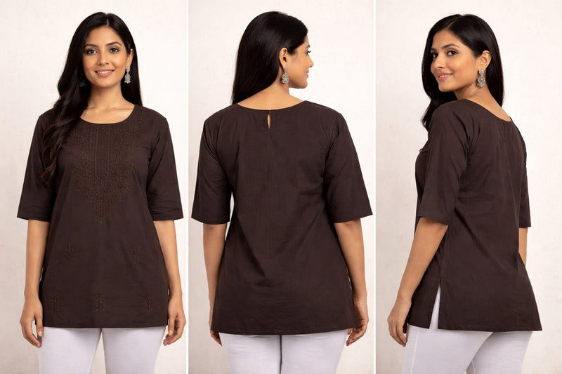 BLACK STRIPED CASUAL KURTI
