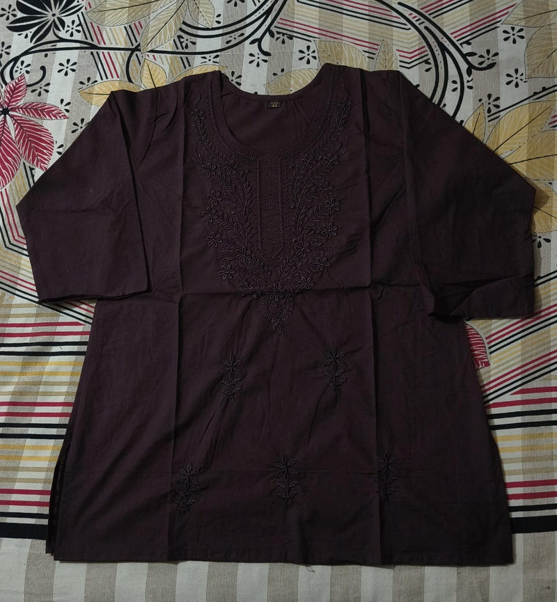 BLACK EMBROIDERED COTTON KURTA