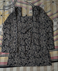 INDIAN BLACK FLORAL PRINTED COTTON KURTI
