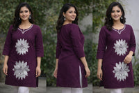 HAND EMBROIDERED PURPLE KURTI