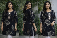 BLACK PRINTED ETHNIC TUNIC