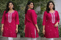 SOILD FRONTEMBROIDERED KURTI