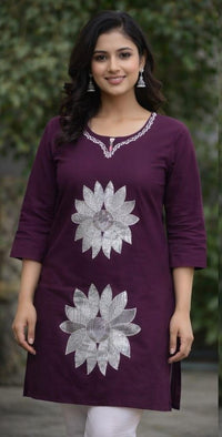 HAND EMBROIDERED PURPLE KURTI