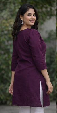 HAND EMBROIDERED PURPLE KURTI