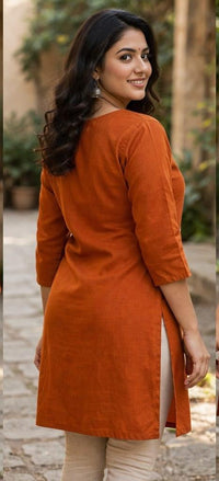 RUST ORANGE EMBROIDERED
