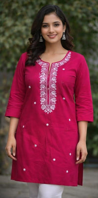 SOILD FRONTEMBROIDERED KURTI