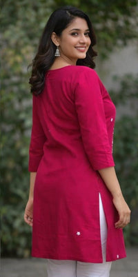 SOILD FRONTEMBROIDERED KURTI