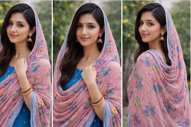 FLORAL PRINT CHIFFON DUPATTA