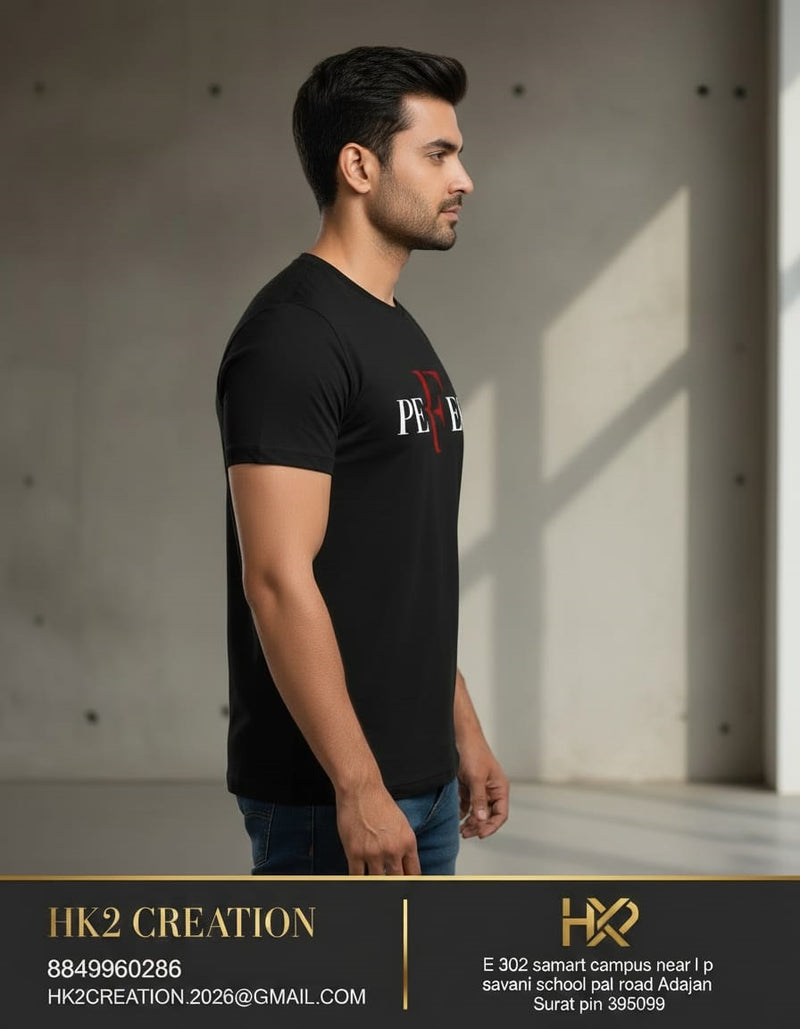 MENS WEAR 100% COTTON ROUND NECK T-SHIRT-185 GSM  "PREFECT"