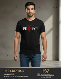 MENS WEAR 100% COTTON ROUND NECK T-SHIRT-185 GSM  "PREFECT"