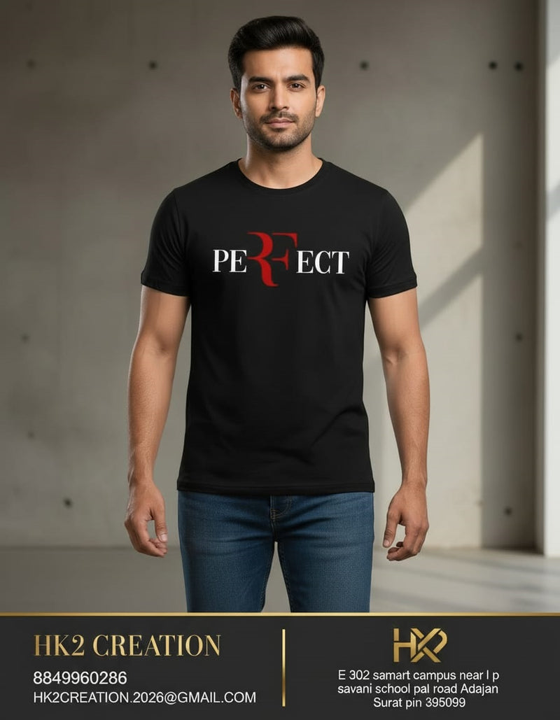 MENS WEAR 100% COTTON ROUND NECK T-SHIRT-185 GSM  "PREFECT"