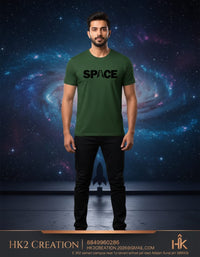 MENS WEAR 100% COTTON ROUND NECK T-SHIRT-185 GSM  "SPACE"