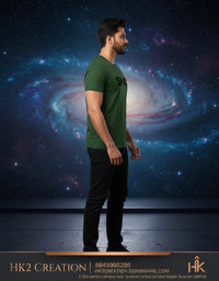 MENS WEAR 100% COTTON ROUND NECK T-SHIRT-185 GSM  "SPACE"