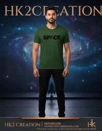 MENS WEAR 100% COTTON ROUND NECK T-SHIRT-185 GSM  "SPACE"