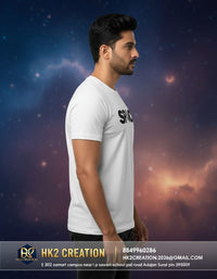 MENS WEAR 100% COTTON ROUND NECK T-SHIRT-185 GSM  "SPACE"