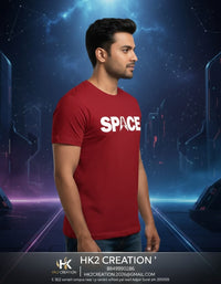 MENS WEAR 100% COTTON ROUND NECK T-SHIRT-185 GSM  "SPACE"