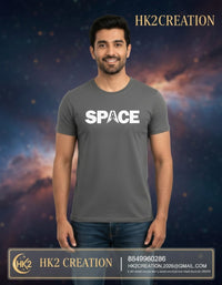 MENS WEAR 100% COTTON ROUND NECK T-SHIRT-185 GSM  "SPACE"
