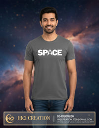 MENS WEAR 100% COTTON ROUND NECK T-SHIRT-185 GSM  "SPACE"