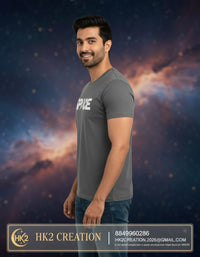 MENS WEAR 100% COTTON ROUND NECK T-SHIRT-185 GSM  "SPACE"