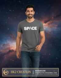 MENS WEAR 100% COTTON ROUND NECK T-SHIRT-185 GSM  "SPACE"