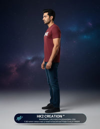 MENS WEAR 100% COTTON ROUND NECK T-SHIRT-185 GSM  "SPACE"