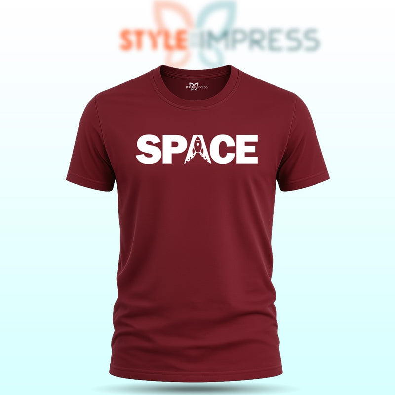MENS WEAR 100% COTTON ROUND NECK T-SHIRT-185 GSM  "SPACE"