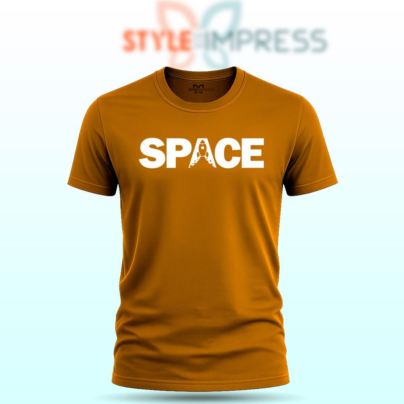 MENS WEAR 100% COTTON ROUND NECK T-SHIRT-185 GSM  "SPACE"