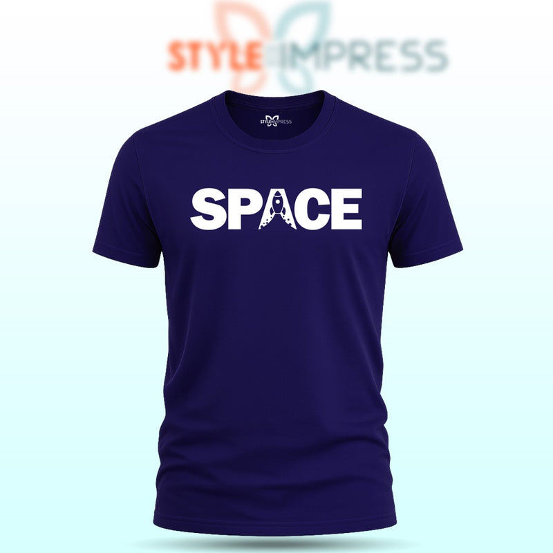MENS WEAR 100% COTTON ROUND NECK T-SHIRT-185 GSM  "SPACE"