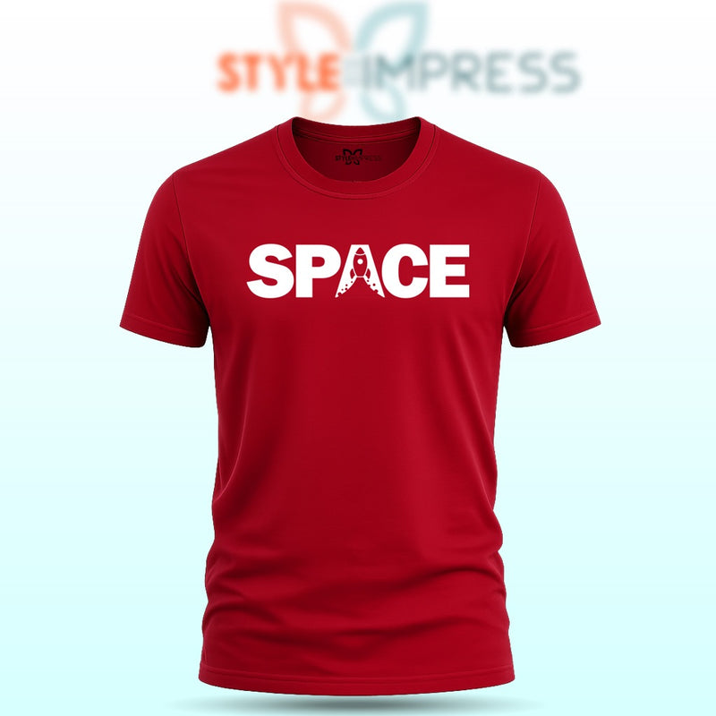 MENS WEAR 100% COTTON ROUND NECK T-SHIRT-185 GSM  "SPACE"