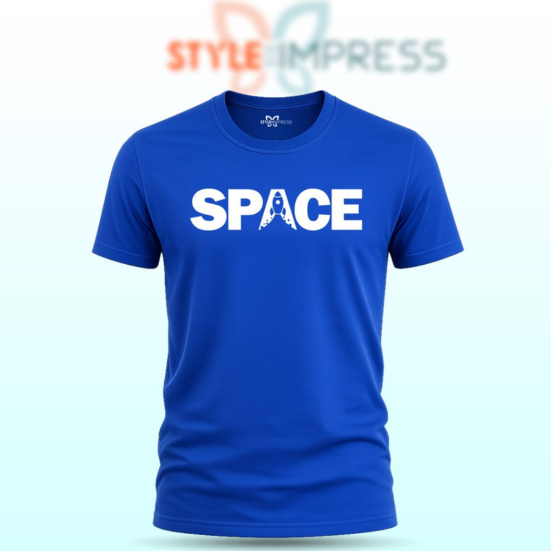 MENS WEAR 100% COTTON ROUND NECK T-SHIRT-185 GSM  "SPACE"