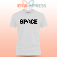 MENS WEAR 100% COTTON ROUND NECK T-SHIRT-185 GSM  "SPACE"